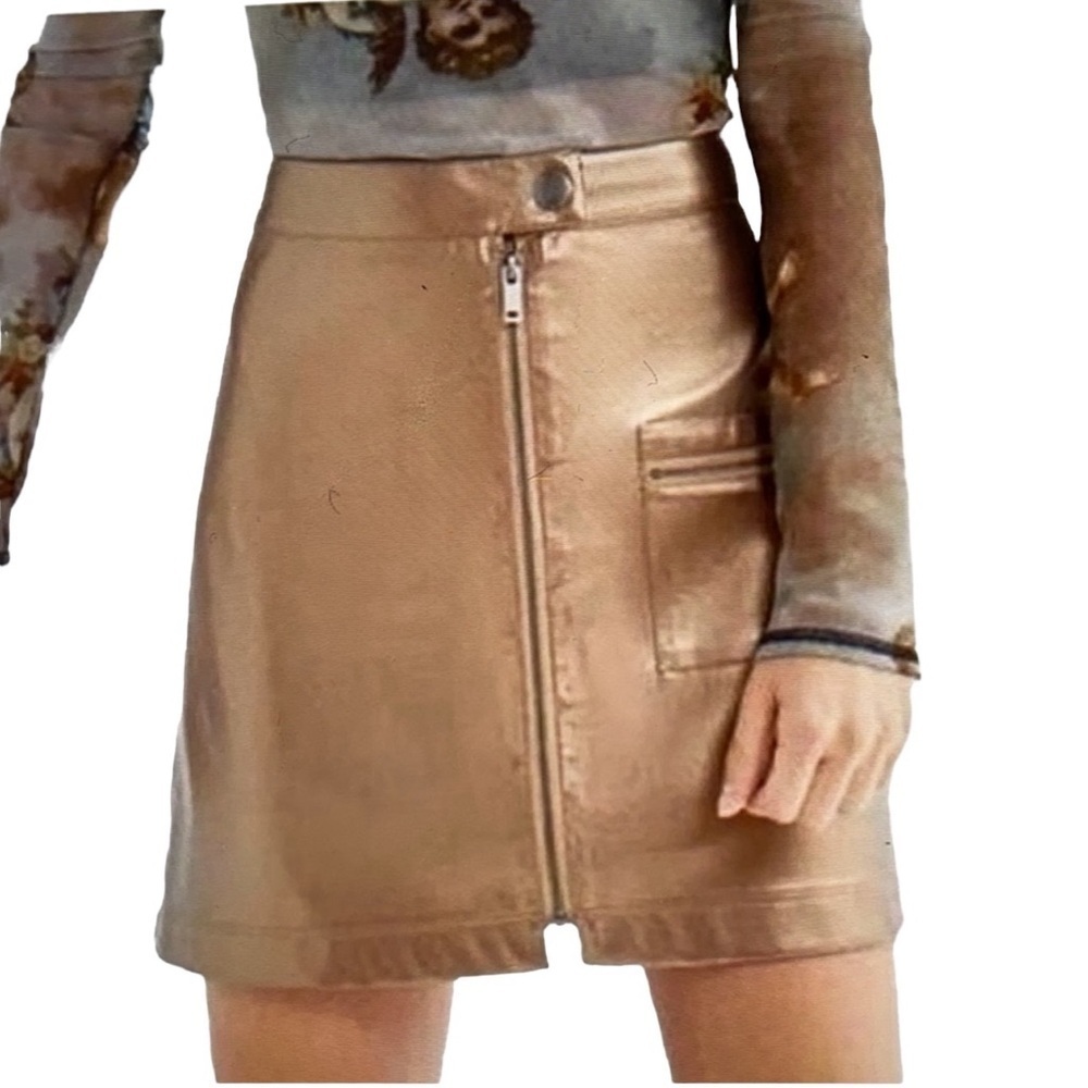 Urban Outfitters Metallic Faux Leather Skirt